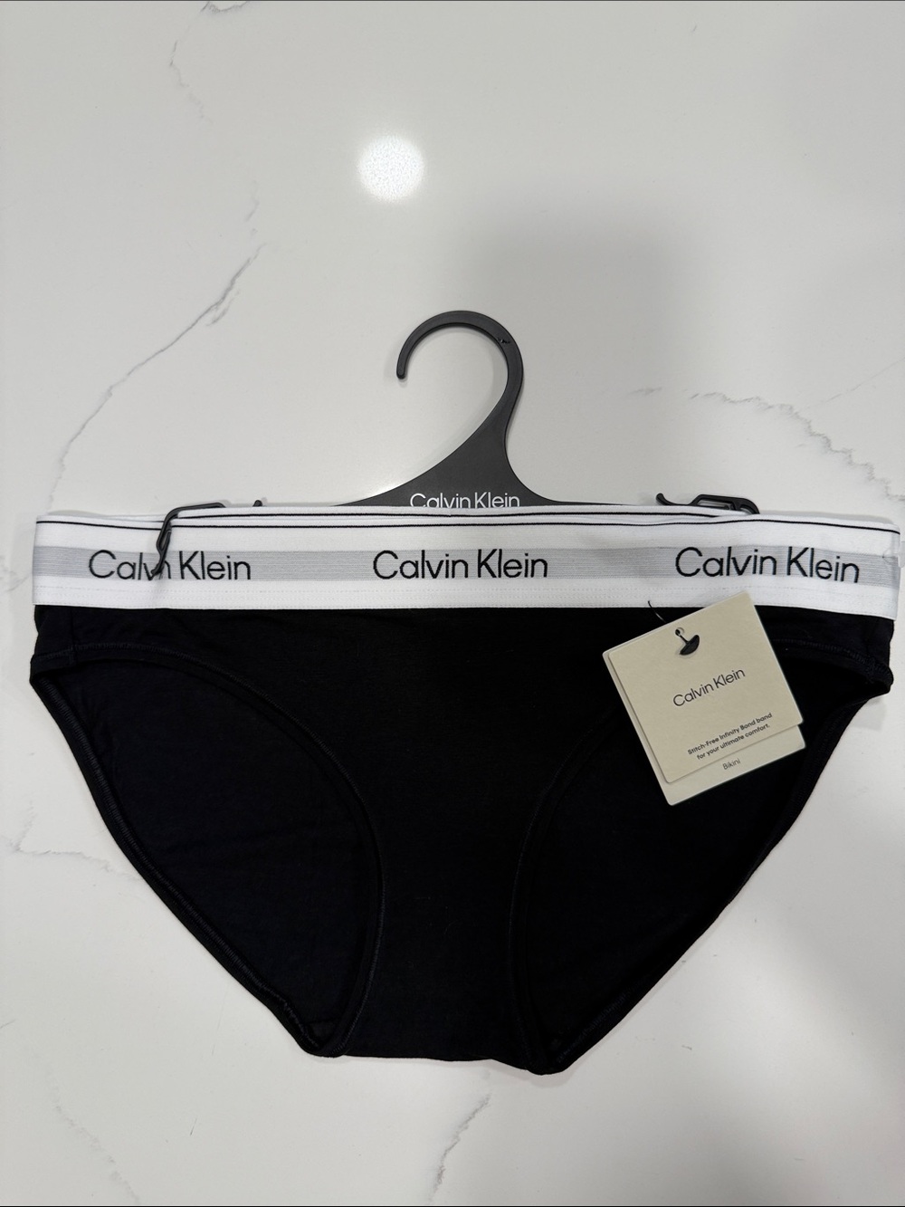 Calvin Klein Black Bikini Briefs with White Logo Waistband